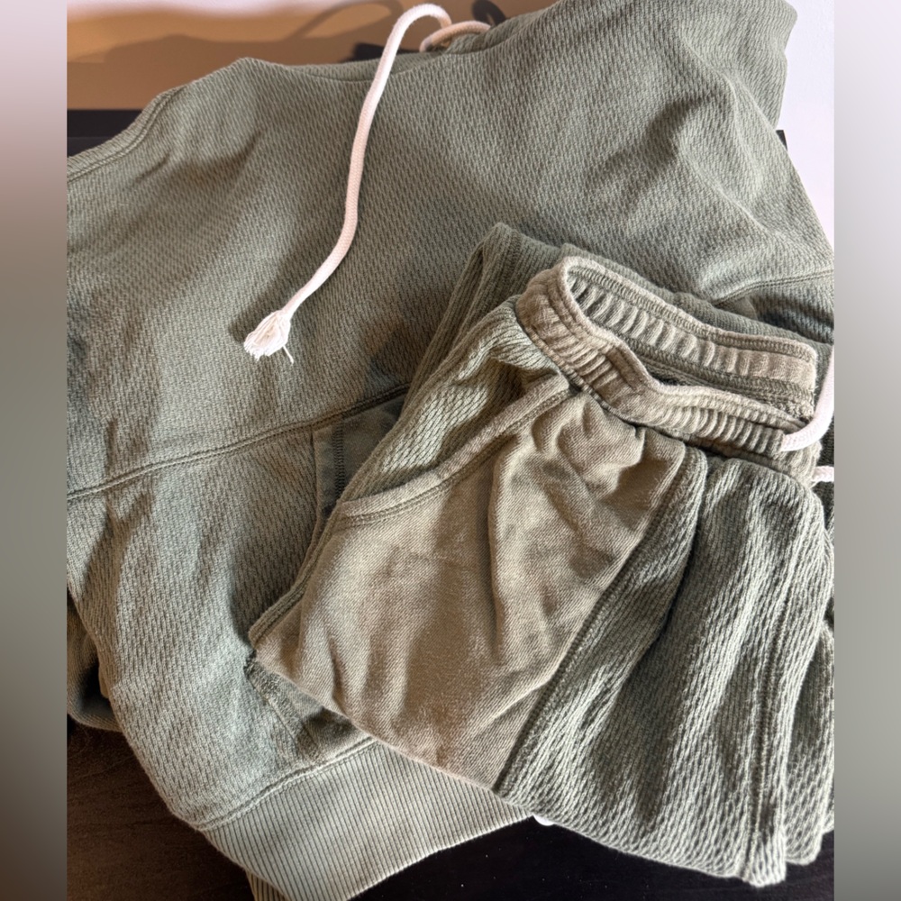 Aerie Green Matching Oversized Matching Sweatshirt & Sweatpants Size Small